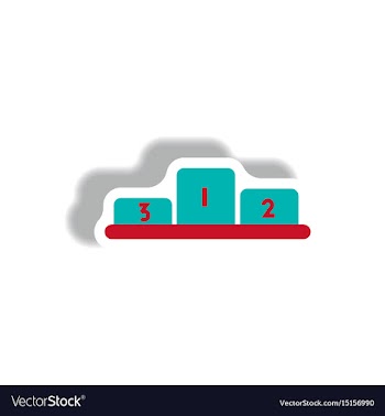 Stylish icon in paper sticker style championship vector image