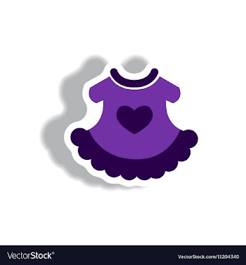 Stylish icon in paper sticker style child dress vector image