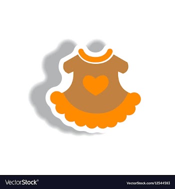 Stylish icon in paper sticker style child dress vector image