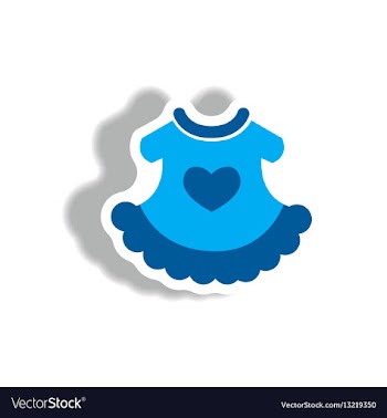 Stylish icon in paper sticker style child dress vector image