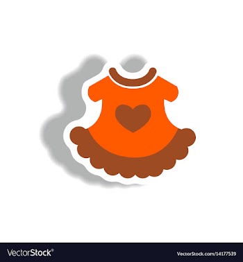 Stylish icon in paper sticker style child dress vector image