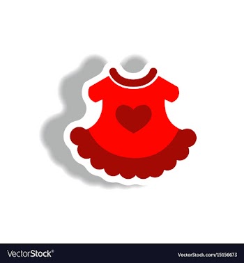 Stylish icon in paper sticker style child dress vector image