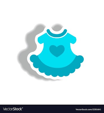 Stylish icon in paper sticker style child dress vector image
