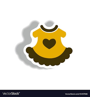 Stylish icon in paper sticker style child dress vector image