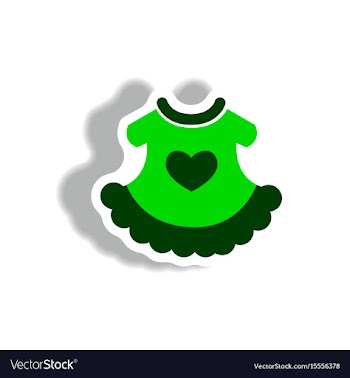 Stylish icon in paper sticker style child dress vector image