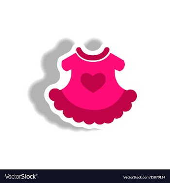 Stylish icon in paper sticker style child dress vector image