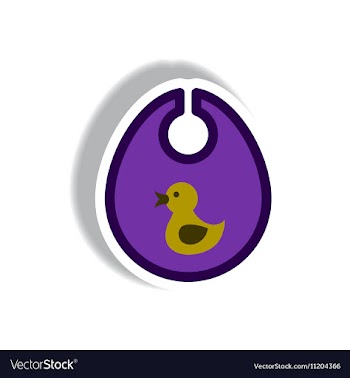 Stylish icon in paper sticker style children bib vector image