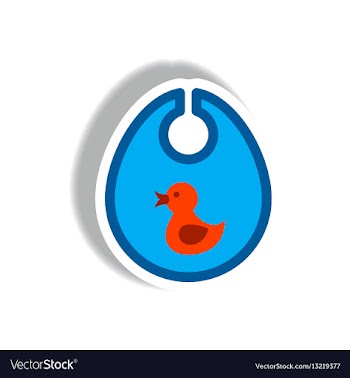 Stylish icon in paper sticker style children bib vector image