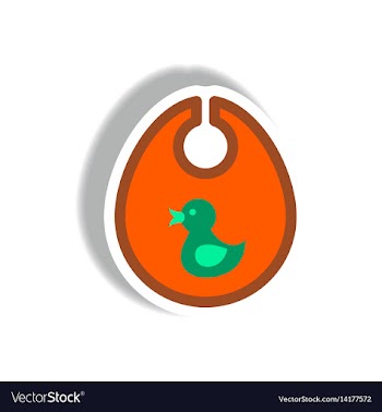Stylish icon in paper sticker style children bib vector image