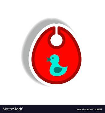 Stylish icon in paper sticker style children bib vector image