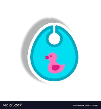 Stylish icon in paper sticker style children bib vector image