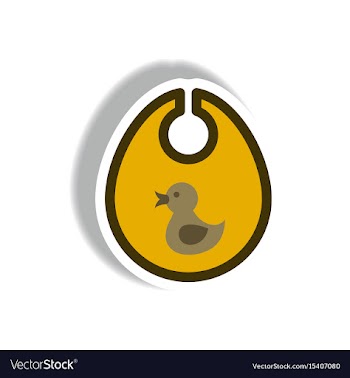 Stylish icon in paper sticker style children bib vector image