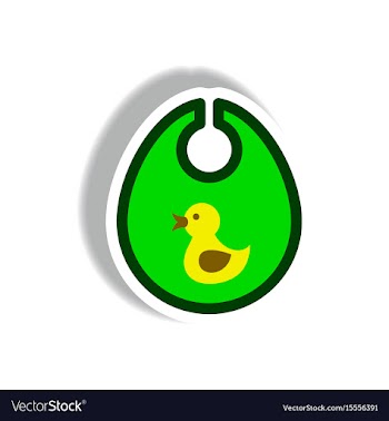 Stylish icon in paper sticker style children bib vector image