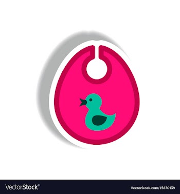 Stylish icon in paper sticker style children bib vector image