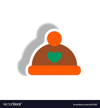 Stylish icon in paper sticker style children hat vector image