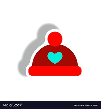 Stylish icon in paper sticker style children hat vector image