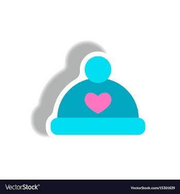 Stylish icon in paper sticker style children hat vector image