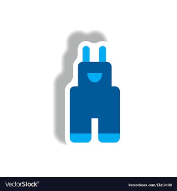 Stylish icon in paper sticker style children pants vector image