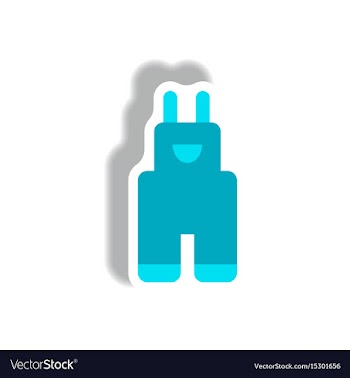 Stylish icon in paper sticker style children pants vector image