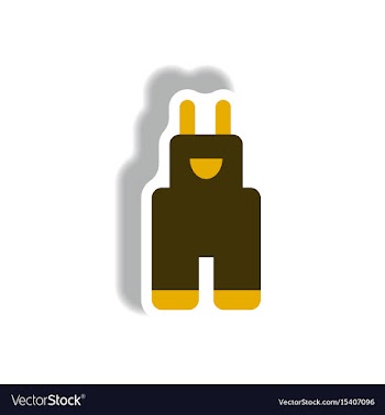 Stylish icon in paper sticker style children pants vector image