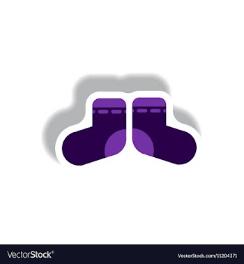 Stylish icon in paper sticker style children socks vector image