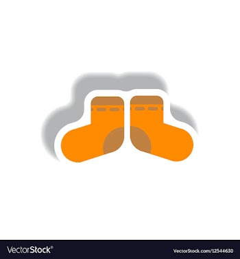 Stylish icon in paper sticker style children socks vector image