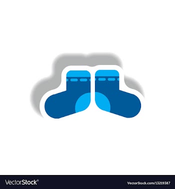 Stylish icon in paper sticker style children socks vector image