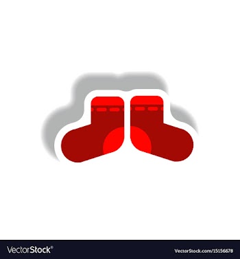 Stylish icon in paper sticker style children socks vector image