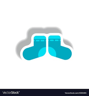 Stylish icon in paper sticker style children socks vector image