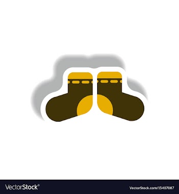 Stylish icon in paper sticker style children socks vector image