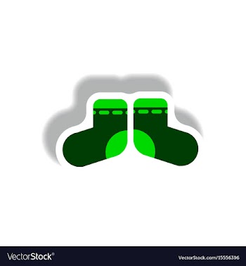 Stylish icon in paper sticker style children socks vector image