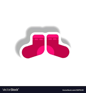 Stylish icon in paper sticker style children socks vector image