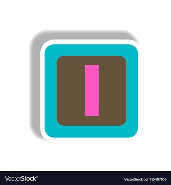 Stylish icon in paper sticker style cube toy vector image