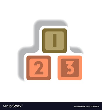 Stylish icon in paper sticker style cubes toys vector image