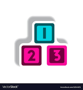 Stylish icon in paper sticker style cubes toys vector image