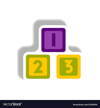 Stylish icon in paper sticker style cubes toys vector image