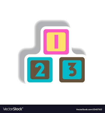 Stylish icon in paper sticker style cubes toys vector image