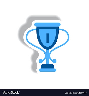 Stylish icon in paper sticker style cup winner vector image