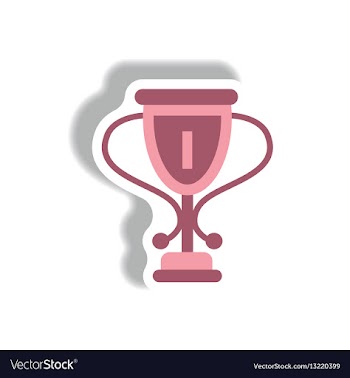 Stylish icon in paper sticker style cup winner vector image