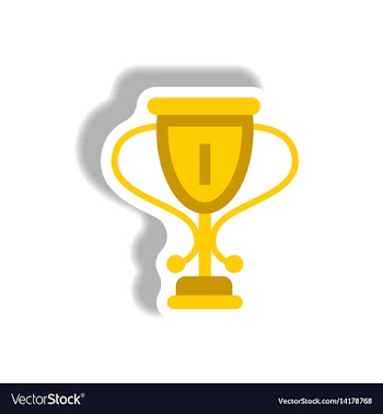 Stylish icon in paper sticker style cup winner vector image