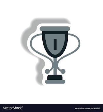 Stylish icon in paper sticker style cup winner vector image