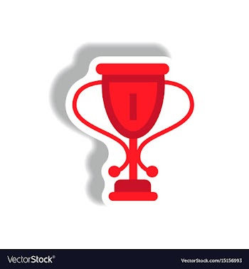 Stylish icon in paper sticker style cup winner vector image
