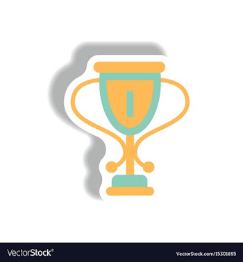Stylish icon in paper sticker style cup winner vector image
