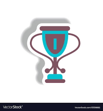 Stylish icon in paper sticker style cup winner vector image