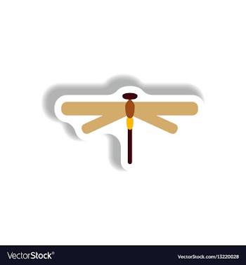 Stylish icon in paper sticker style dragonfly vector image