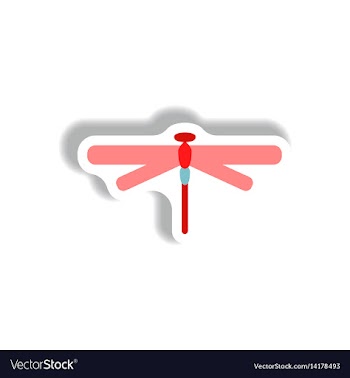 Stylish icon in paper sticker style dragonfly vector image