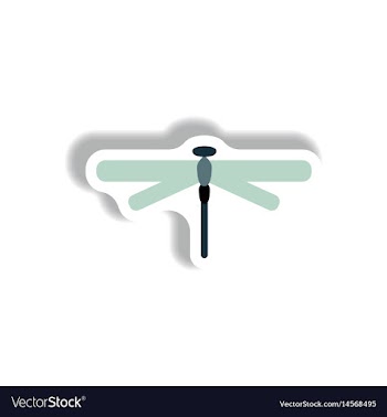 Stylish icon in paper sticker style dragonfly vector image