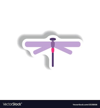 Stylish icon in paper sticker style dragonfly vector image