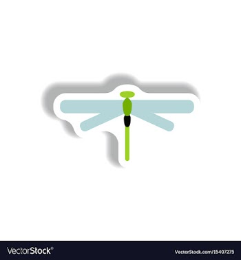 Stylish icon in paper sticker style dragonfly vector image