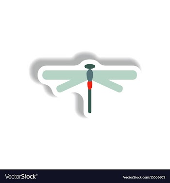 Stylish icon in paper sticker style dragonfly vector image